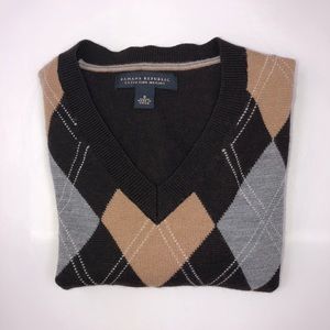 Banana Republic Argyle V-Neck Sweater